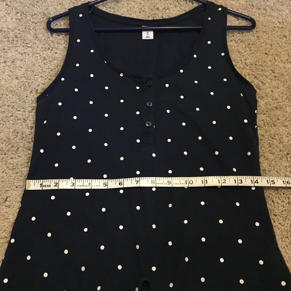 Cute Polka Dot Tie Hem Button Collar Cotton Tank Top - Picture 13 of 15